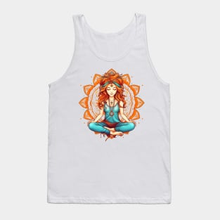 Yoga Girl And Mandala #5 Tank Top